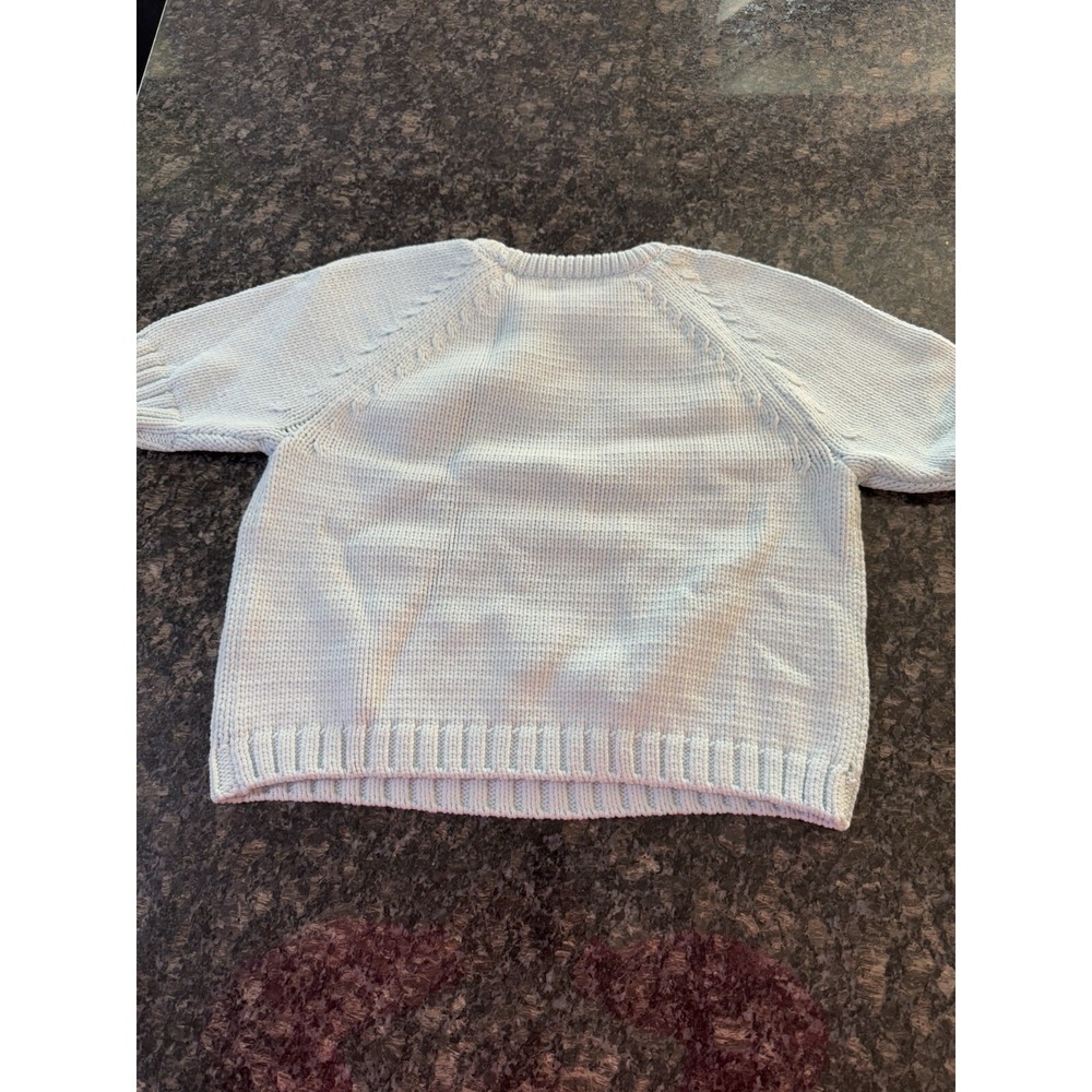 WHITE + WARREN Cotton Rope Crewneck Sweater. Light Green Blue Sz M. NWT - Picture 10 of 11